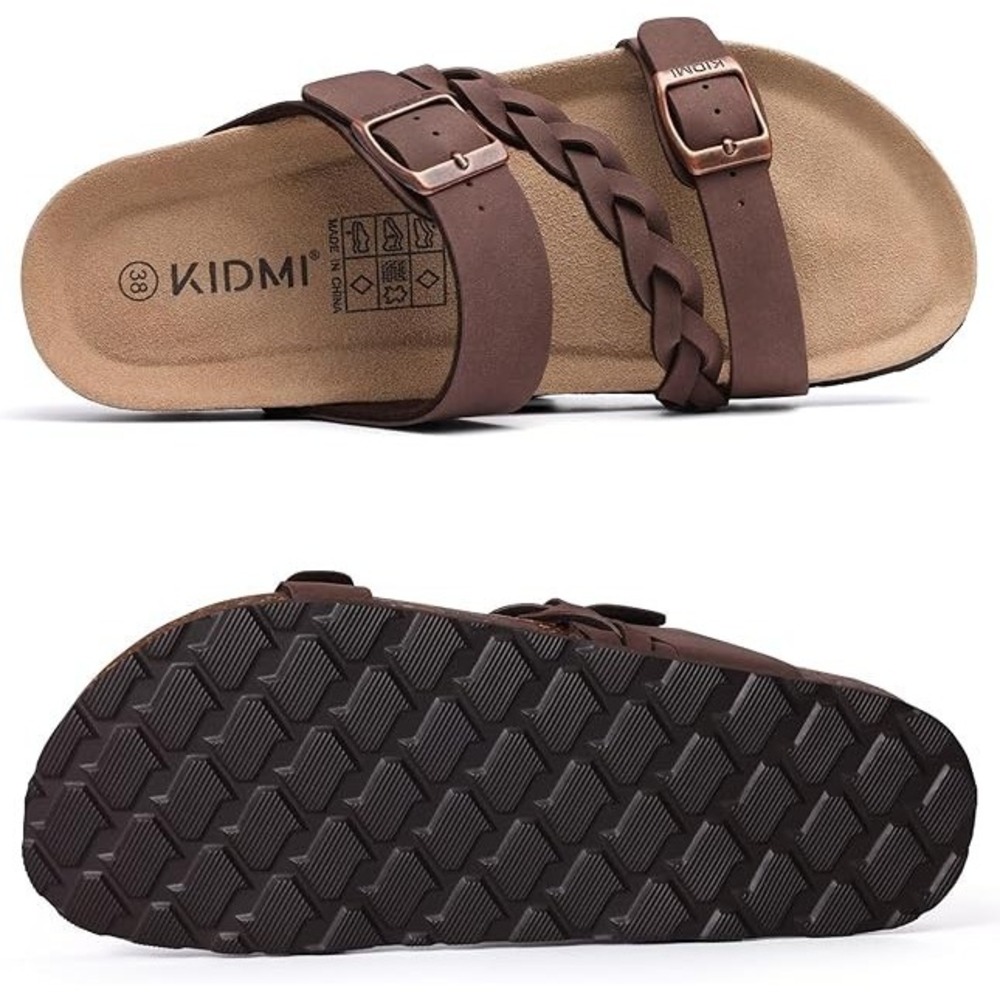 Women's Arch Support Cork Sandals – Slip-On Slides with Buckle – Summer Comfort‎ - Picture 6 of 7